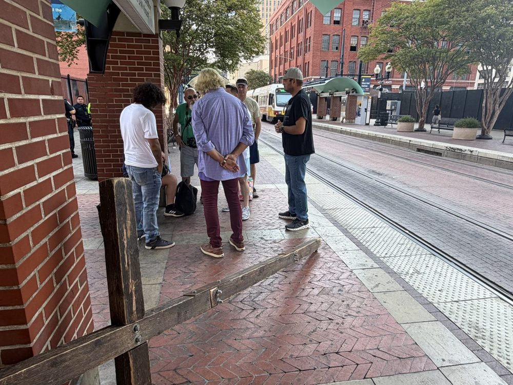 EFL brothers standing together downtown